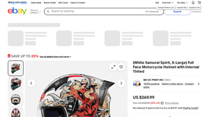 White Samurai - Full Face Motorcycle Helmet