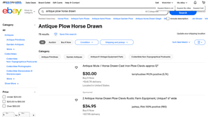 Antique Plow Horse Drawn - Various Conditions and Prices