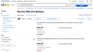 eBay - Electric Bike 24V Battery