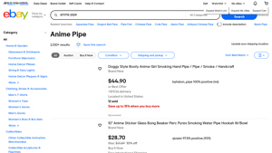 eBay - Doggy Style Booty Anime Girl Smoking Hand Pipe