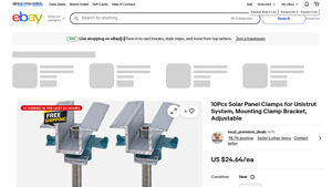 Muzi Premium Deals - 10Pcs Solar Panel Clamps for Unistrut System