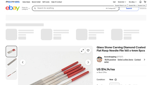 Uxcell - Glass Stone Carving Diamond Coated Flat Rasp Needle File