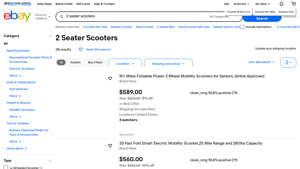eBay - 2 Seater Mobility Scooters