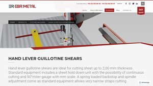 EBR Metal - Hand Lever Guillotine Shears