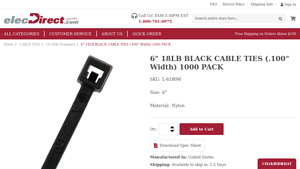 ElecDirect - Nylon Cable Ties 6 inch