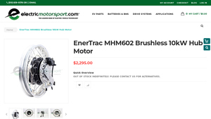 EnerTrac - MHM602 Brushless 10kW Hub Motor