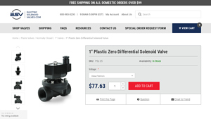 Electric Solenoid Valves - PSL-25 Normally Closed