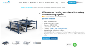 Blue Elephant - ELECNC-1530AS Fiber Laser Cutting Machine