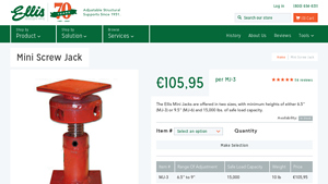 Ellis Manufacturing Co. - Mini Adjustable Steel Screw Jack Post