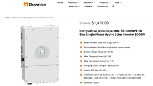 Deye - 8kW Single Phase Hybrid Inverter