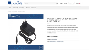 Envio Security - Power Supply DC 12V 2.5A 30W