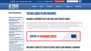 E-PAK Machinery - Viscous Liquid Filling Machines