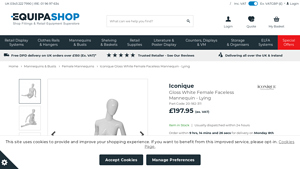 Equipashop - Gloss White Female Faceless Mannequin