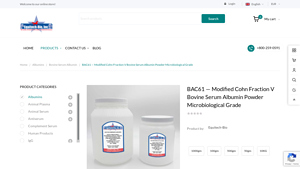 Equitech - BAC61 Modified Cohn Fraction V Bovine Serum Albumin Powder