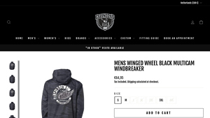 Espinoza's Leather - Mens Winged Wheel Black Multicam Windbreaker
