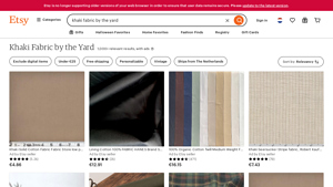 Etsy - Khaki Fabric by the Yard
