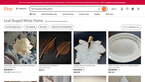 Etsy - Leaf Shaped White Platter