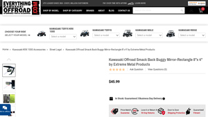 Extreme Metal Products - Kawasaki Offroad Smack Back Buggy Mirror