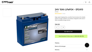 Expert Power - 24V 10Ah LiFePO4 Battery
