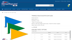 Express Flags - Triangle Solid Color Nylon Flags