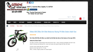 Extreme Motor Sales - XMoto X88 250cc Dirt Bike