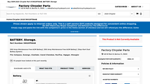 Chrysler - 650 Amp Maintenance Free AGM Battery