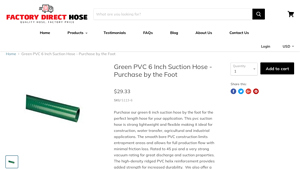 Factory Direct Hose - Green PVC 6 Inch Suction Hose