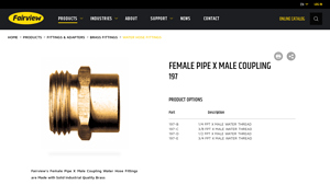 Fairview - Female Pipe x Male Coupling