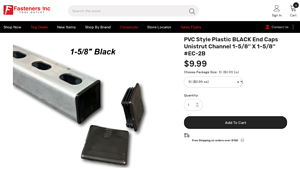 Fasteners Inc - PVC Style Plastic BLACK End Caps