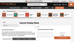Fasteners Plus - Concrete Grinding Wheels