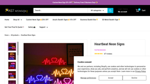 Fast Neon Signs - Heartbeat Neon Signs