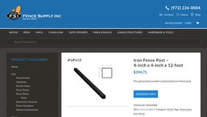 Fence Supply Inc - Iron Fence Post
