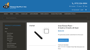 Fence Supply Inc - Iron Fence Post