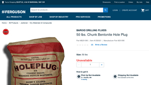Ferguson - Baroid Drilling Fluids Bentonite Hole Plug