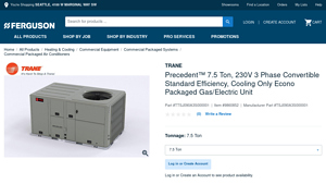 Ferguson - Trane Precedent™ 7.5 Ton Cooling Unit