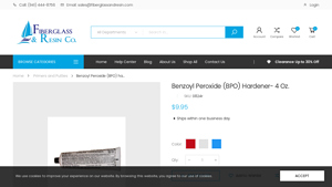 Fiberglass and Resin - Benzoyl Peroxide Hardener