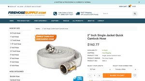 Fire Hose Supply - 2 Single Jacket Quick Camlock Hose