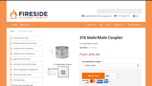 Fireside Chimney Supply - 316 Male/Male Coupler