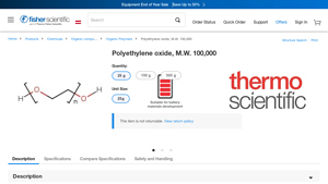 Fisher Scientific - Polyethylene Oxide 100,000 M.W.