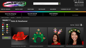 Flashing Blinky Lights - Light Up Santa Hat