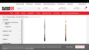 Floor & Decor - Metal Tile Trim
