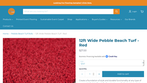 Floorexp - 12ft Wide Pebble Beach Turf - Red