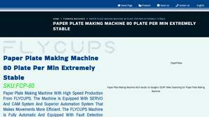 FlyCups - Paper Plate Making Machine FCP-80