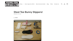 Found Item Clothing - Steel Toe Bunny Slippers