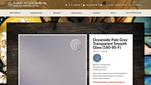 Franklin Art Glass - Oceanside Pale Gray Transparent Smooth Glass