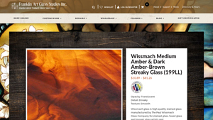 Wissmach - Medium Amber & Dark Amber-Brown Streaky Glass