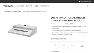 Frigidaire - FRF610SA 60cm Traditional Under Cabinet Kitchen Hood