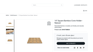 Front of the House - 14 Square Bamboo Cone Holder