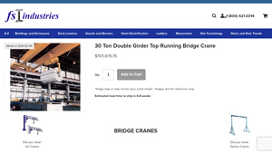FS Industries - 30 Ton Double Girder Bridge Crane
