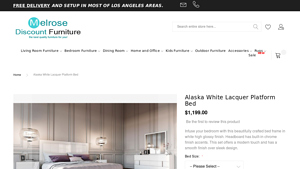 Alaska - White Lacquer Platform Bed